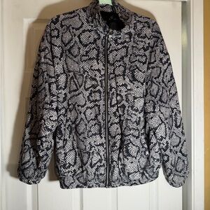 Urban Outfitters Black and White Snake Print Bomber Jacket